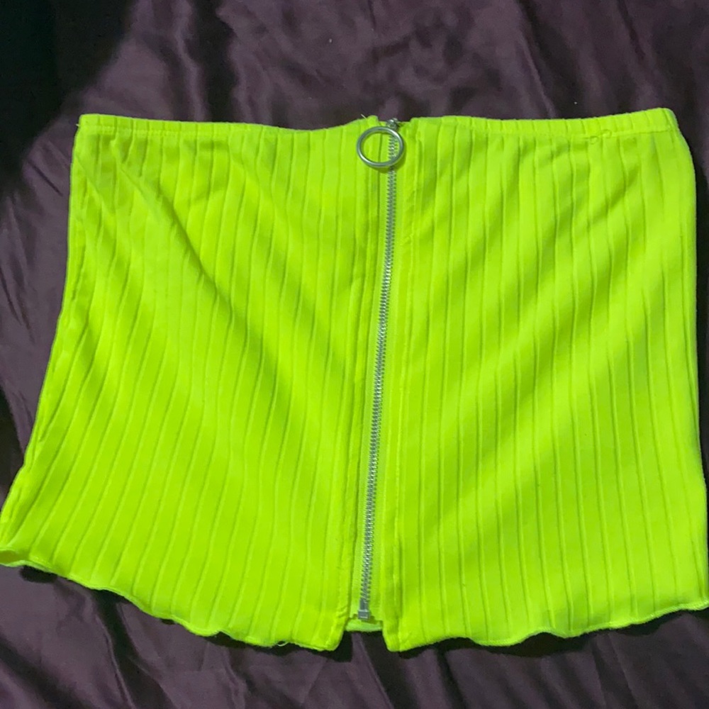 Neon yellow crop top